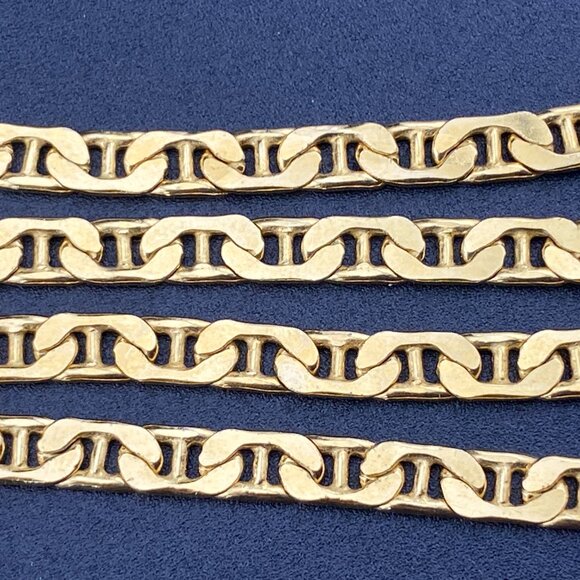 HCT Sterling Silver Gold Vermeil Mariner Anchor Chain Necklace 18" + 7" Bracelet - Picture 7 of 8